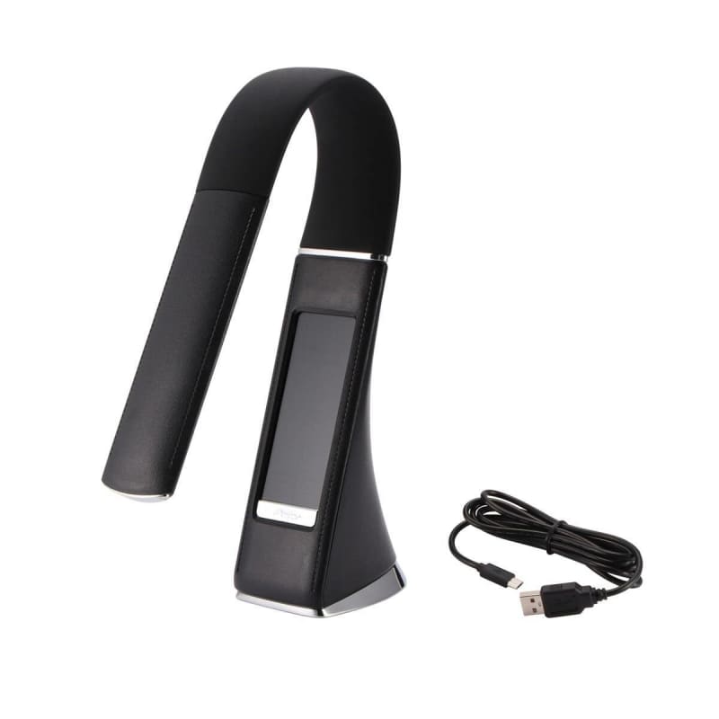 LED Desk Lamp with LCD Display and Alarm Clock - USB, Black 