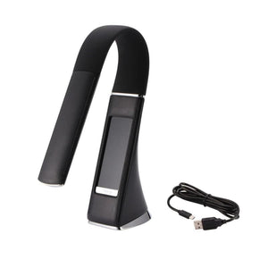 LED Desk Lamp with LCD Display and Alarm Clock - USB, Black 