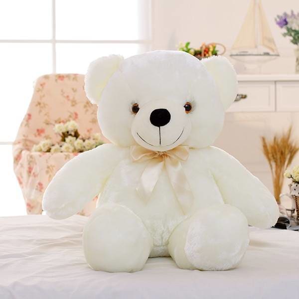 LED Teddy Bear Christmas Gift - About 50cm / WHITE