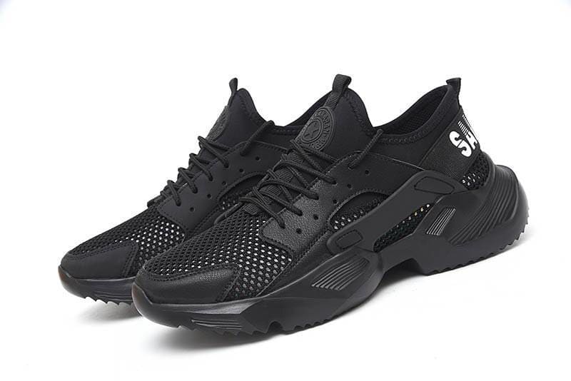 Men Breathable Anti-smashing Steel Toe Work Boots - cloth / 