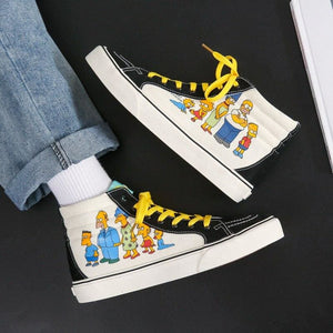 Men Cartoon Printed Canvas Shoes - CK222 / 35