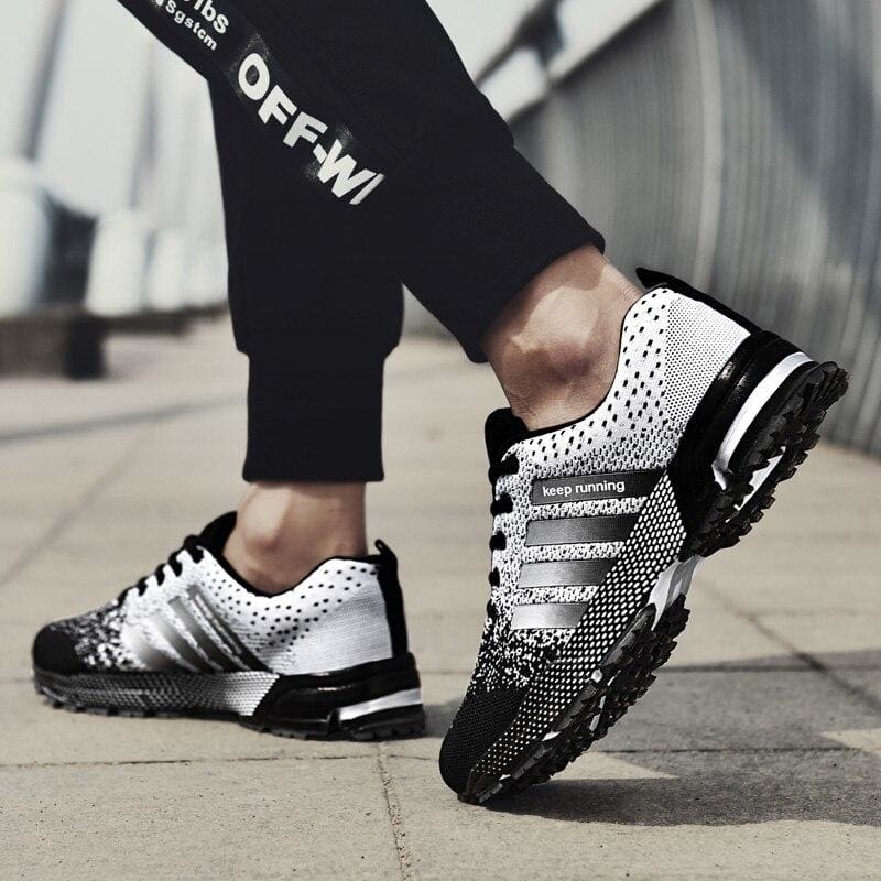Men Couple Casual Sport Running Shoes - 8702Black-white / 6