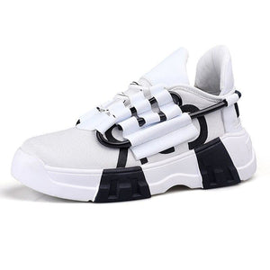 New Men Lace-Up Breather Mesh Casual Shoes - Black / 43