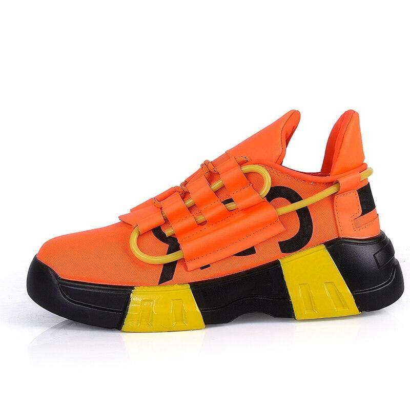 New Men Lace-Up Breather Mesh Casual Shoes - Oriange / 40