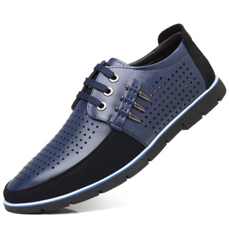 New Men’s Handmade Casual Shoes - Perforate black / 9