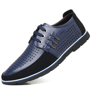 New Men’s Handmade Casual Shoes - Perforate black / 9
