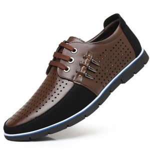 New Men’s Handmade Casual Shoes - Perforate blue / 6.5