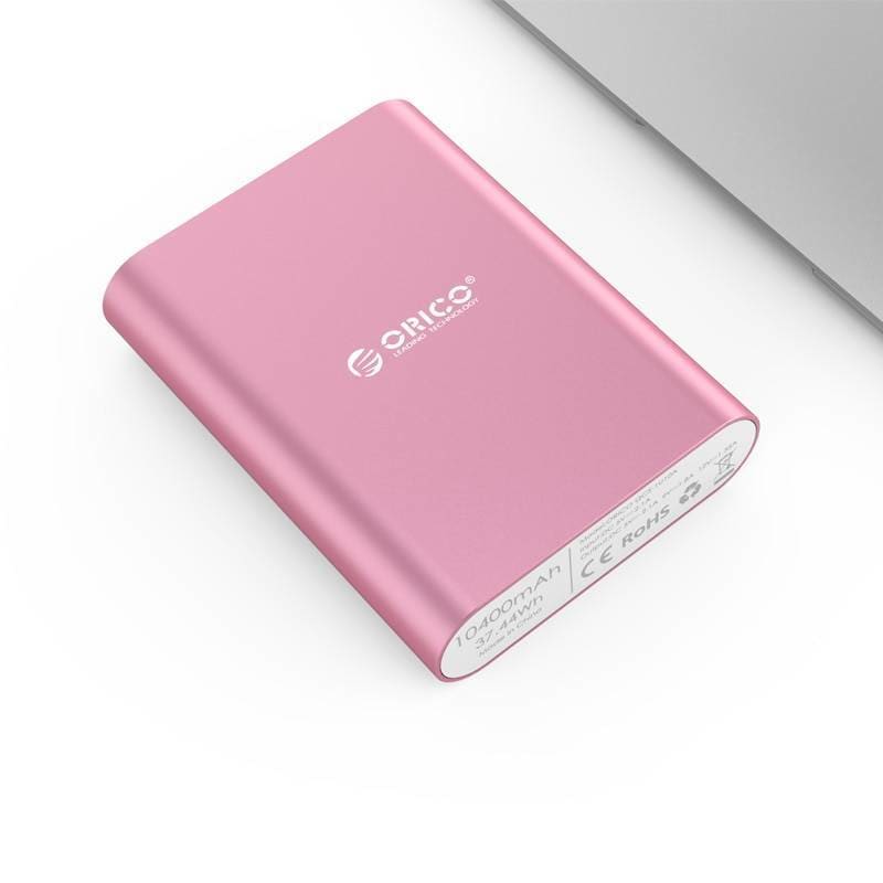 Mini 10400 mAh Portable Powerbank - Metal / Pink