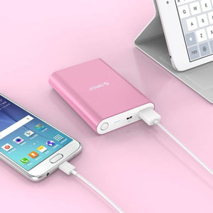 Mini 10400 mAh Portable Powerbank - Metal / Pink