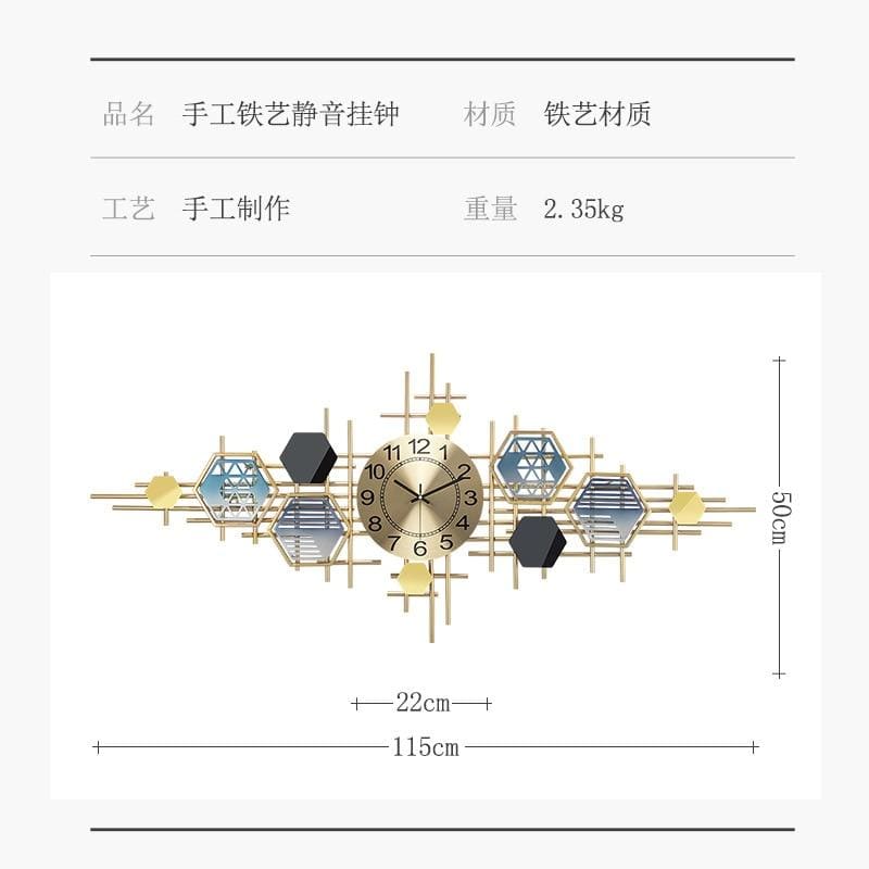 Modern minimalist wrought iron clock