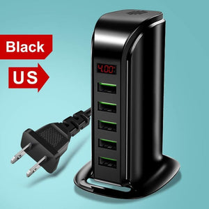 Multi Port USB Charger - US Black