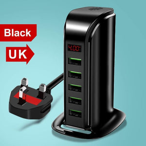 Multi Port USB Charger - UK Black