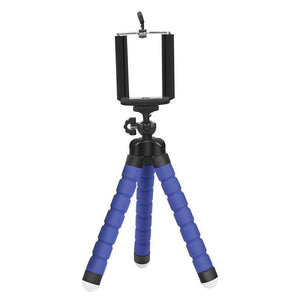 Phone Tripod Colorful Flexible - Blue with Holder