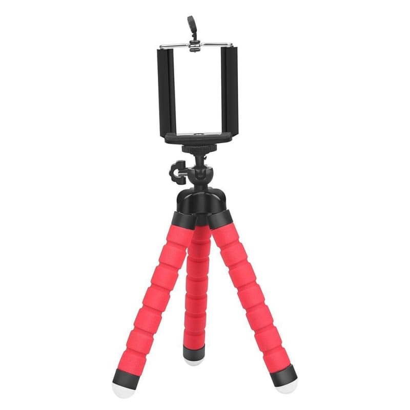 Phone Tripod Colorful Flexible - Red with Holder