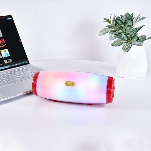 Portable Bluetooth Speaker with Radio - Metal / Red
