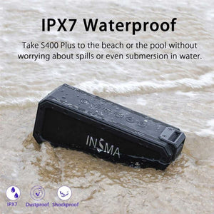 Portable IPX7 Waterproof Wireless Speaker - Metal / Black