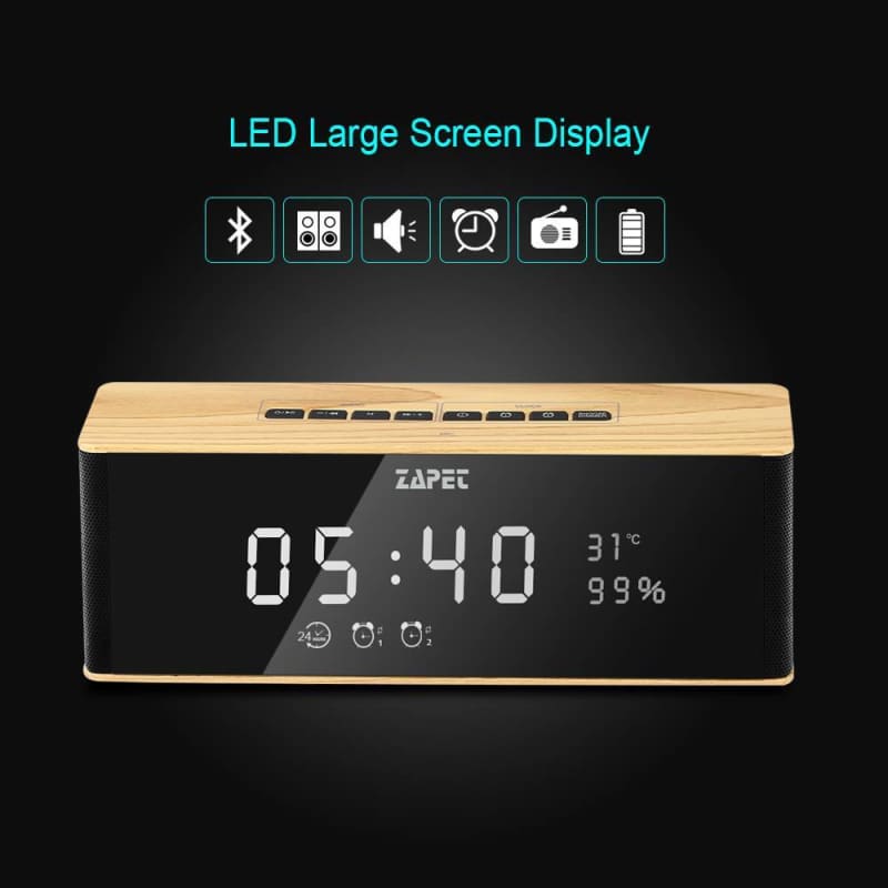 Portable Wireless Speaker with LED Time Display - Metal / 