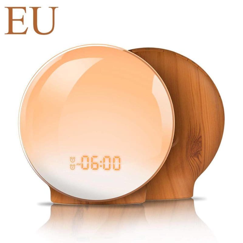 Round Alarm Clocks with Nature Sounds - EU/Wooden
