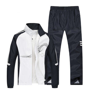 (Running Set) Sport Men’s Jogging Suit - White Suits / 5XL 