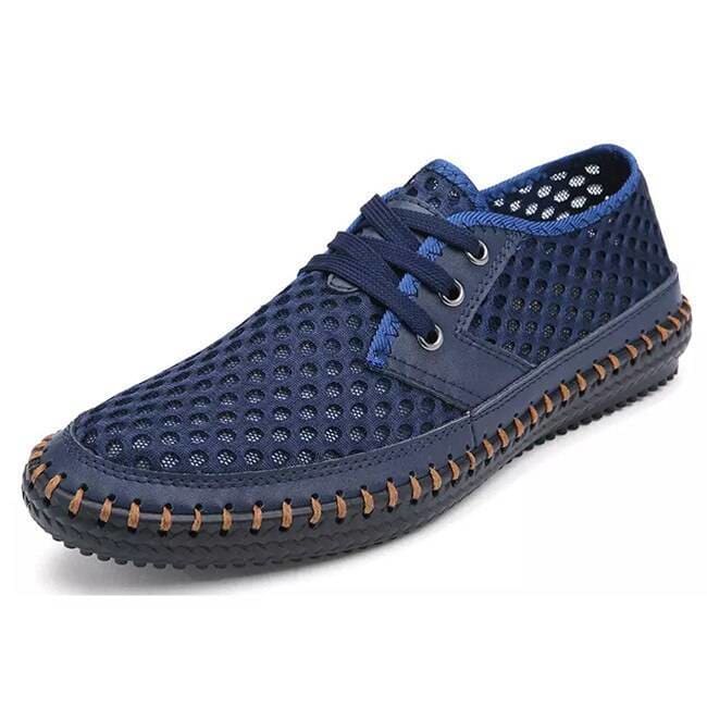Summer Breathable Mesh Shoes Men - black / 13