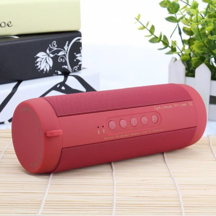 Waterproof Portable Bluetooth Speaker - Metal / Red