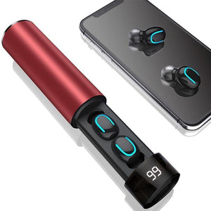 Waterproof Wireless Earphones With Double Mic - Red / Metal