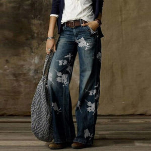 Wide Leg Pants Jeans For Women 2020 - 10 Floral Print / S