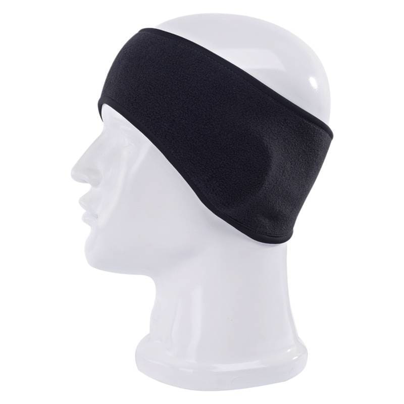 Windproof Warm Fleece Running Headband - Black