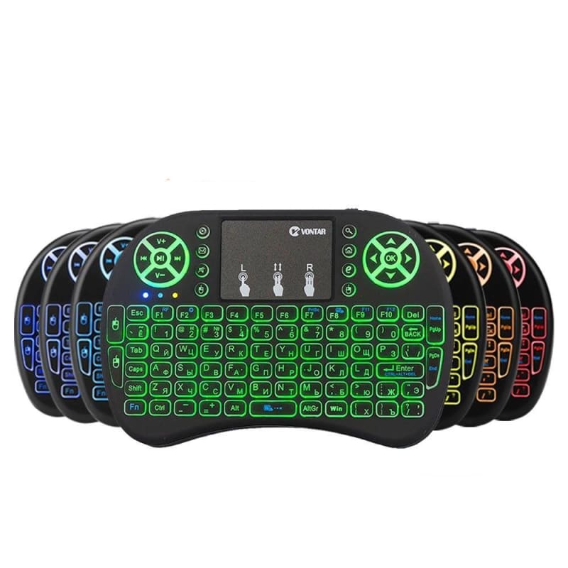 Wireless Keyboard With Air Mouse Touchpad - Russian backlit