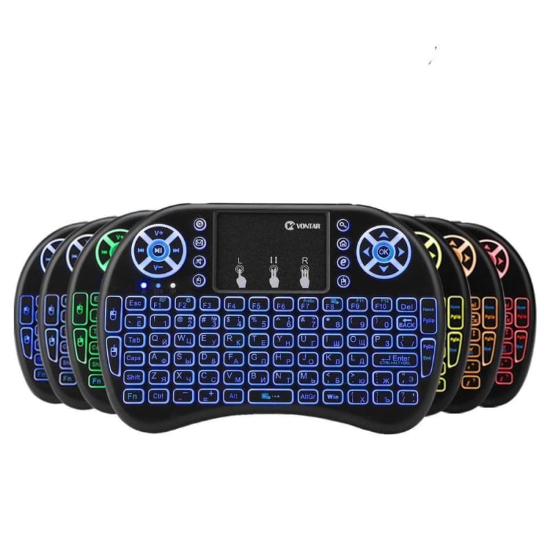 Wireless Keyboard With Air Mouse Touchpad - Russian backlit 