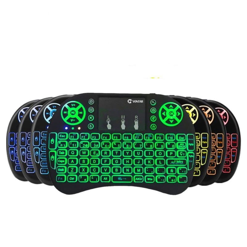 Wireless Keyboard With Air Mouse Touchpad - Spanish backlit