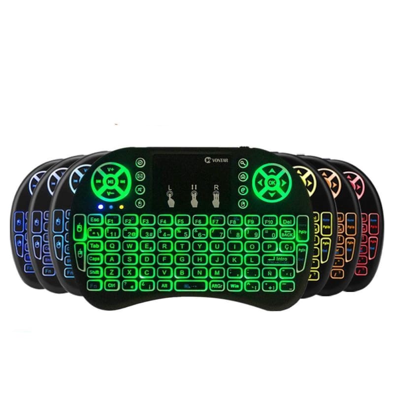 Wireless Keyboard With Air Mouse Touchpad - Spanish backlit 