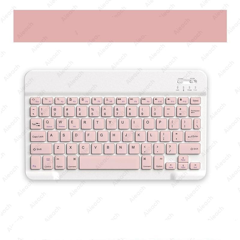 Wireless Tablet Keyboard With Bluetooth Mouse - Pink