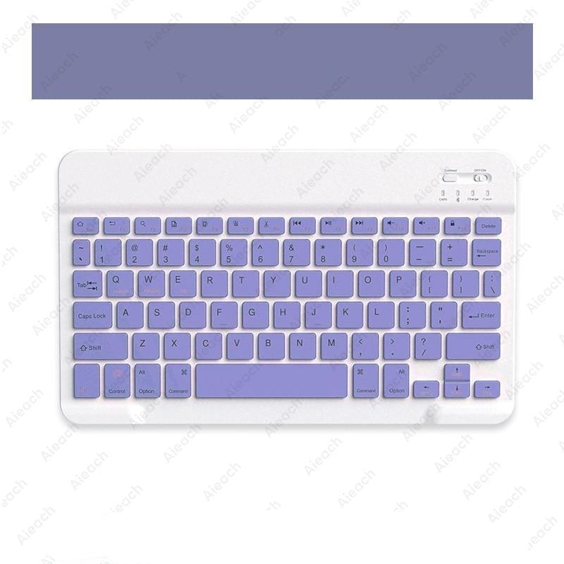 Wireless Tablet Keyboard With Bluetooth Mouse - Purple