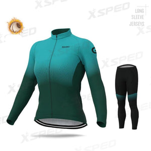 Women Cycling Thermal Fleece Jacket - Normal Set / XS