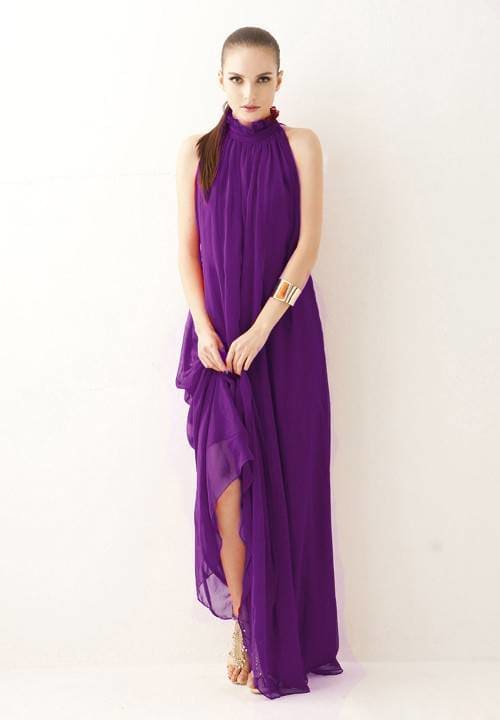 Women’s Old Hollywood Maternity Dress - Purple