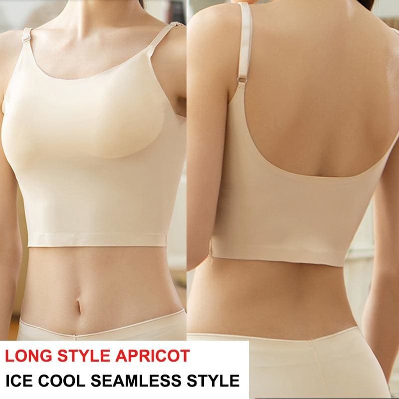 Women’s Seamless Bralette with Removable Pads - Apricot / 