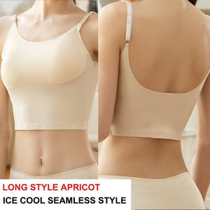 Women’s Seamless Bralette with Removable Pads - Apricot / 