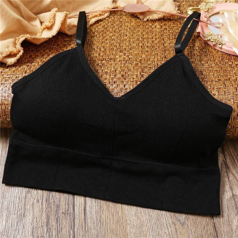 Women’s Seamless Bralette with Removable Pads - black / for 