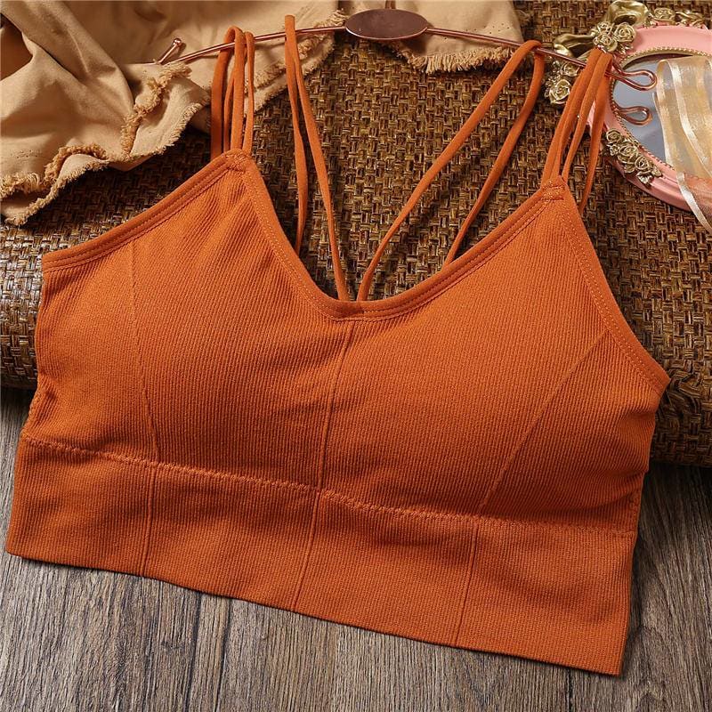 Women’s Seamless Bralette with Removable Pads - orange 2 / 