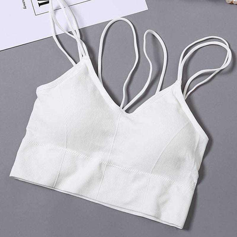Women’s Seamless Bralette with Removable Pads - white 4 / 